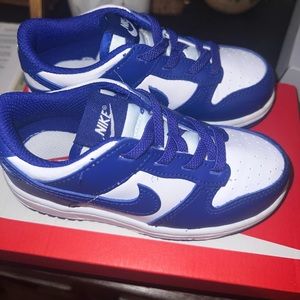 Blue and white Nike dunks